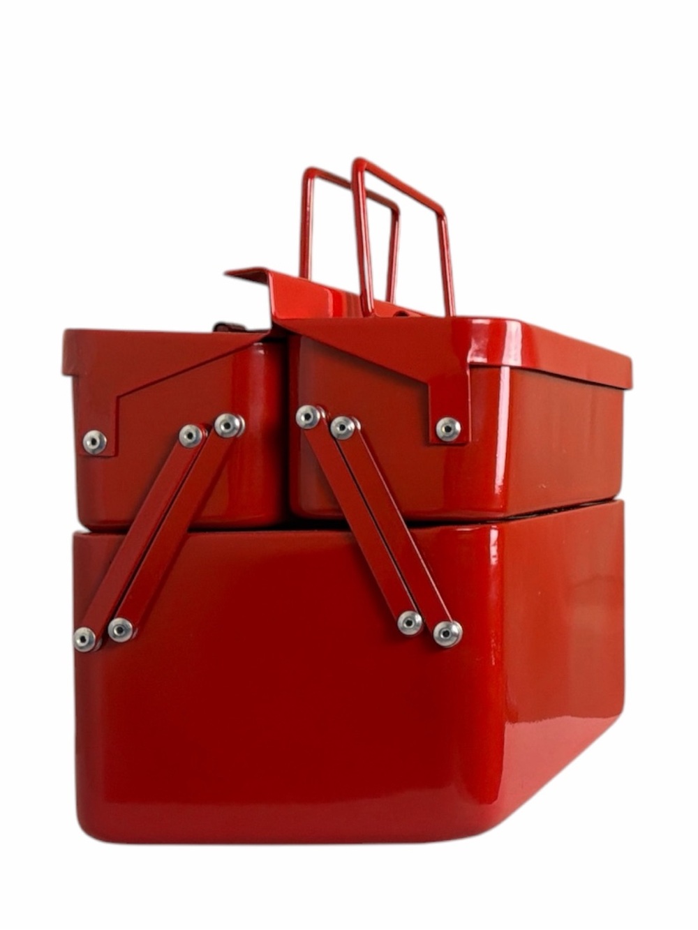 Brightroom Red Metal Cantilever Toolbox Organizer Storage Caddy - Picture 6 of 12